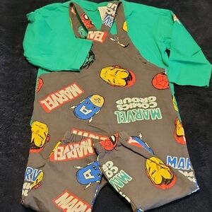 Marvel Graphic Baby Outfit with Green and Gray